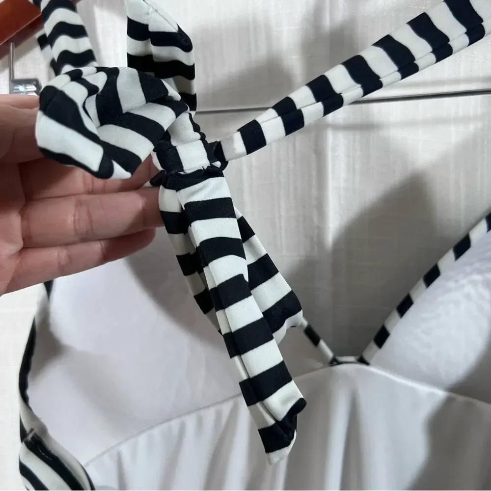 Victoria’s Secret Black & White Striped The Forever One Piece Swimsuit Size M - Picture 8 of 13